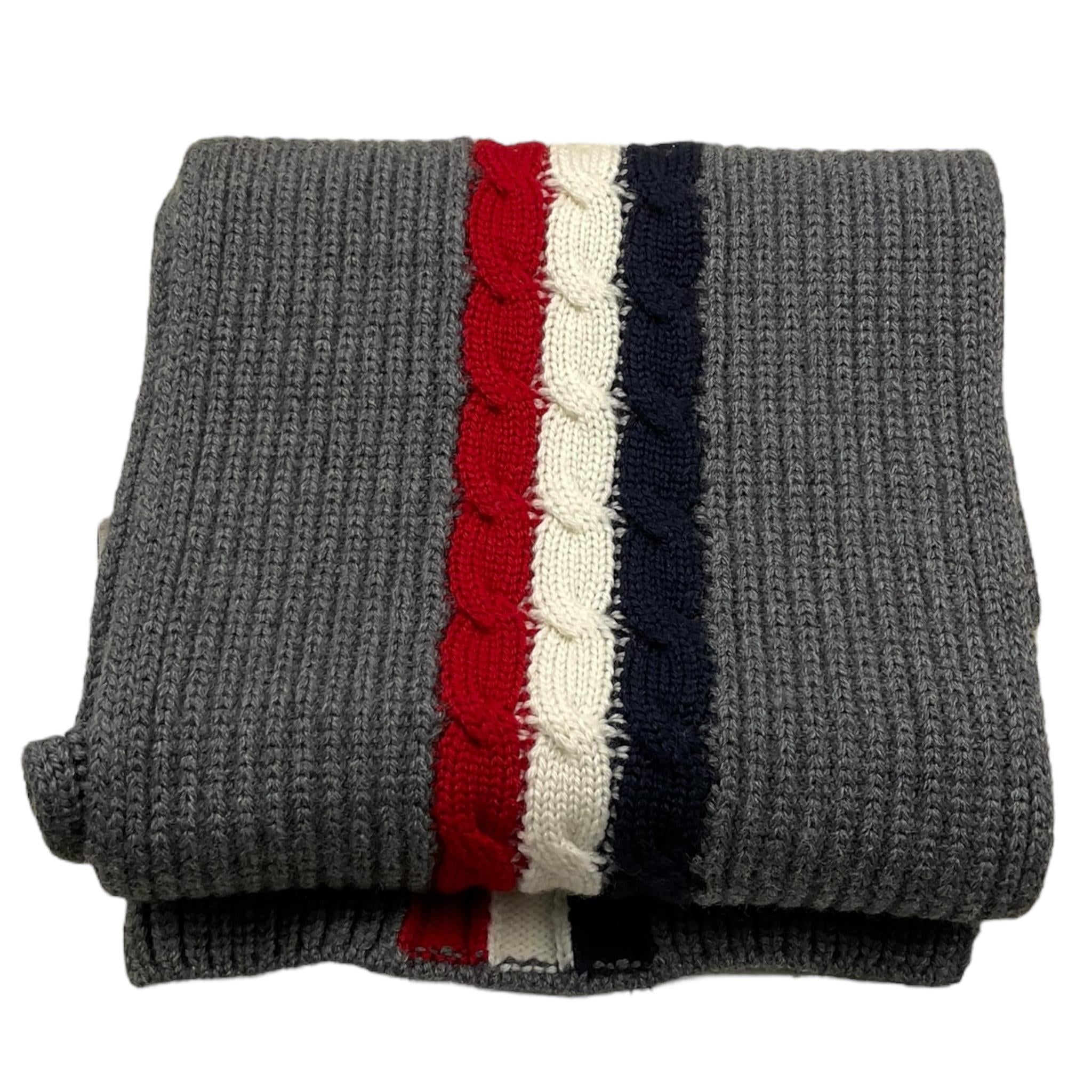 MONCLER sciarpa tinta unita con logo Grigio per Bambino 9543500011 GRIGIO MONCLER 