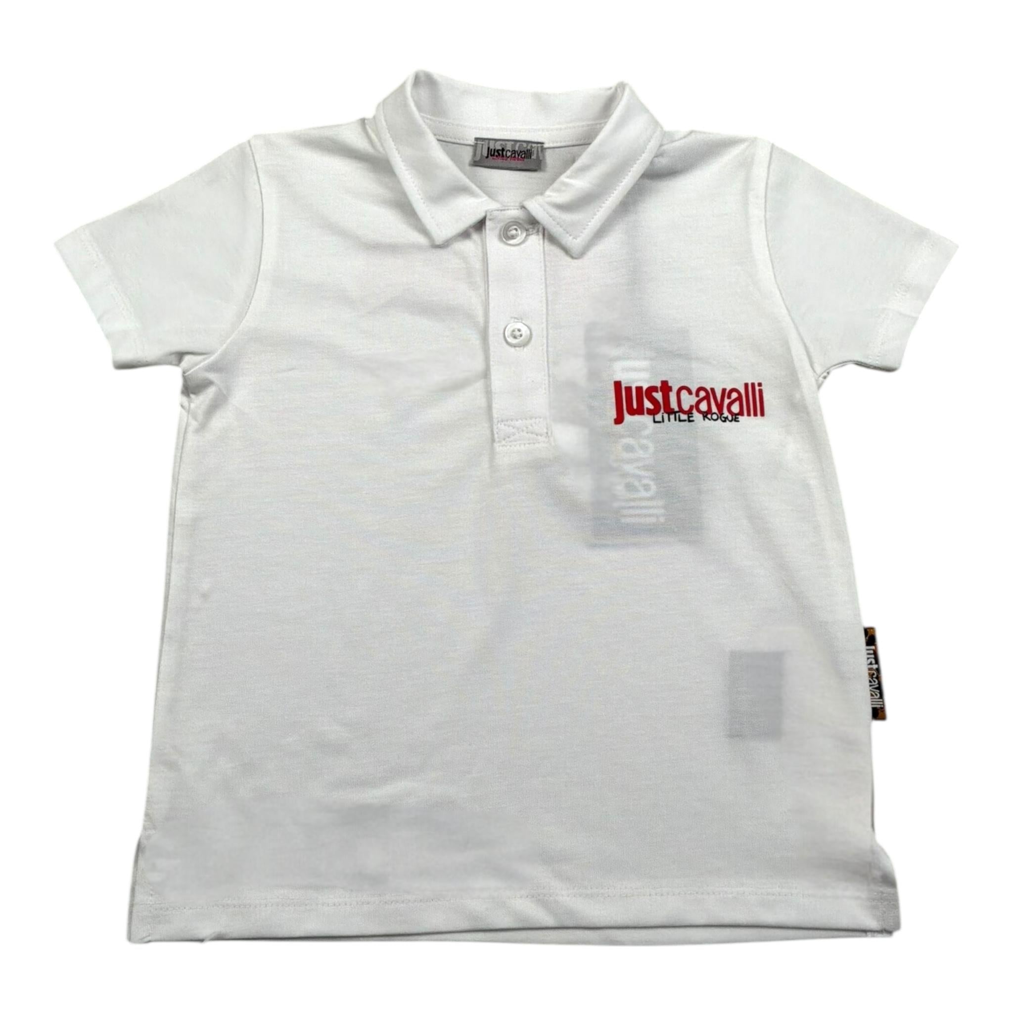 Just Cavalli Polo Mezza Manica Tinta Unita con Stampa per Neonato JIP26102PO BIANCO JUST CAVALLI 