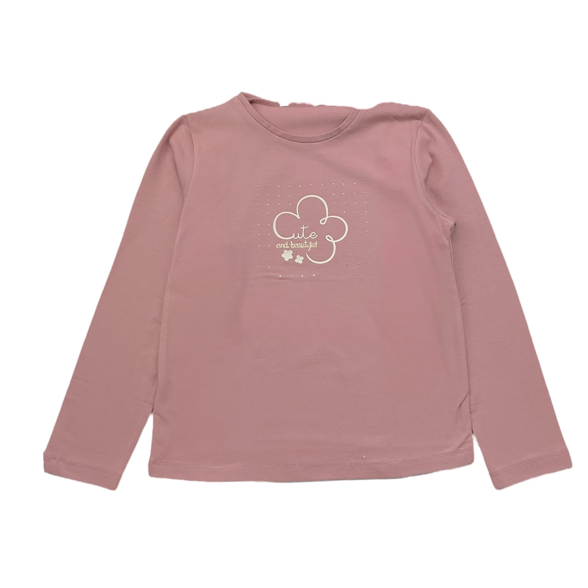 MAYORAL shirt gircollo tinta unita con stampa Rosa per Neonata 178N ROSA MAYORAL 