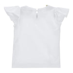 Monnalisa T-Shirt Girocollo Tinta Unita con Applicazioni per Neonata 31E613XN BIANCO MONNALISA 