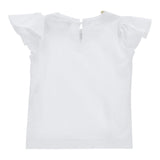 Monnalisa T-Shirt Girocollo Tinta Unita con Applicazioni per Neonata 31E613XN BIANCO MONNALISA 