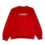 Daniele Alessandrini Rundhals-Sweatshirt einfarbig mit rotem Aufdruck für Kinder