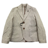 Shako' Zweifarbige Streifenjacke Weiß/Beige für Jungen