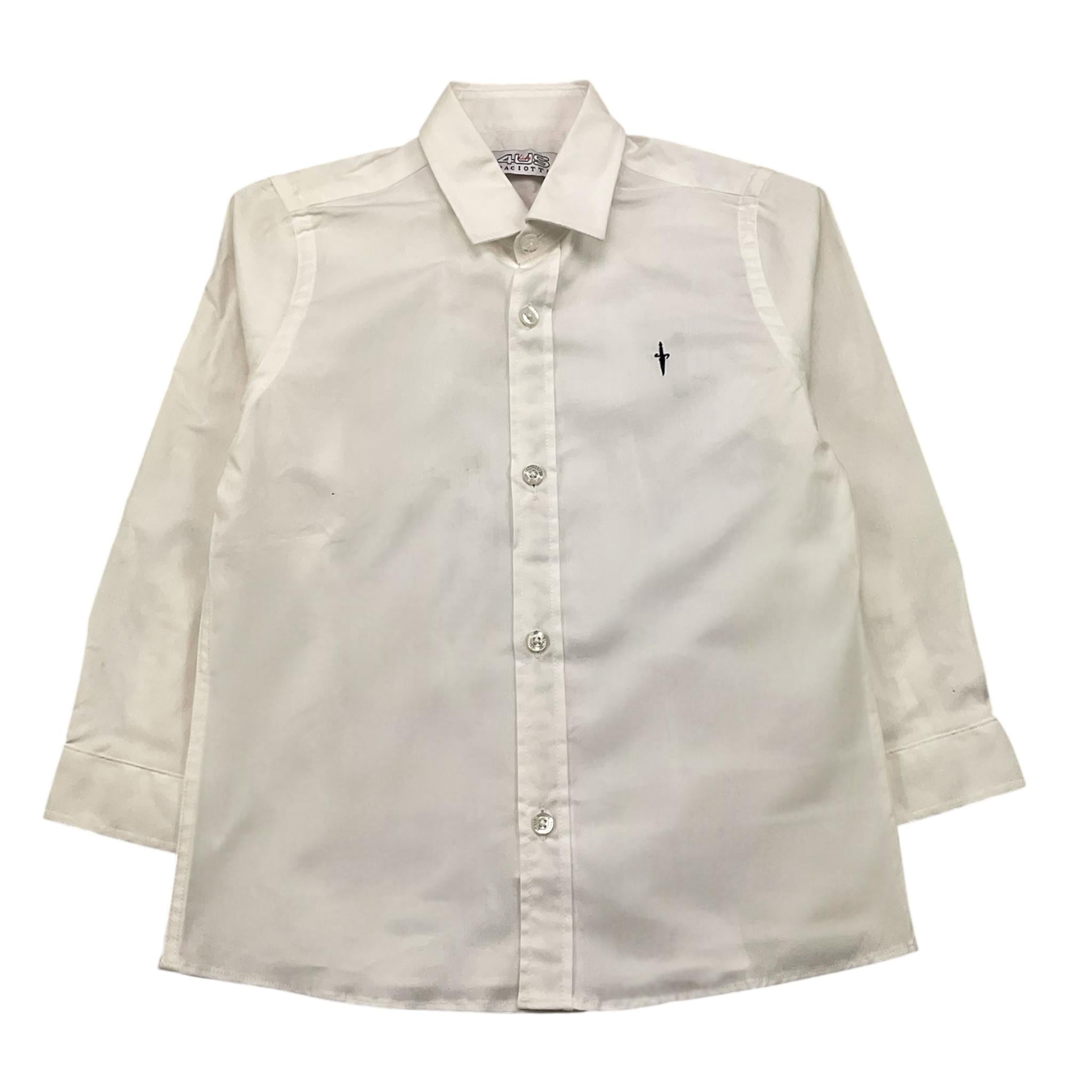 CESARE PACIOTTI camicia manica lunga tinta unita cn ricamo logo Bianco per Bambino CMP2322B BIANCO CESARE PACIOTTI 