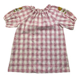 Babe &amp; Tess Rosa kariertes Kleid mit halblangen Ärmeln für Mädchen