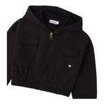 SARABANDA felpa modello crop con zip e cappuccio tinta unita Nero per Bambina 0A752 NERO SARABANDA 