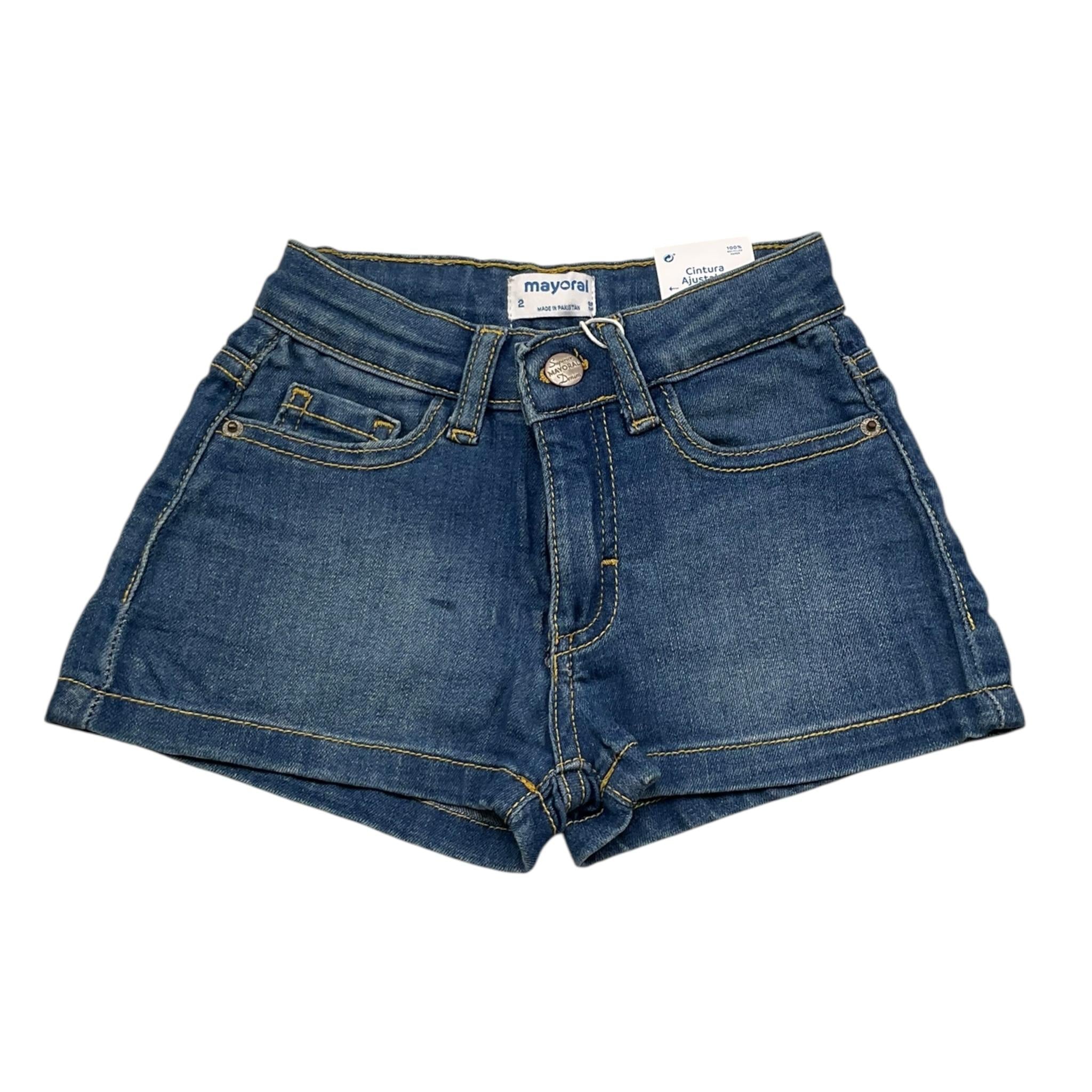 Mayoral Short In Denim Tinta Unita con Girovita Regolabile per Neonata 236 BLU MAYORAL 