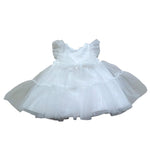 Le Bebe' Abito Tinta Unita Cerimonia per Neonata LBG6391 BIANCO LE BEBE' 