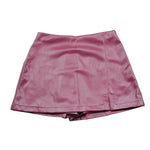 DIXIE short in ecopelle tinta unita con elastico in vita Bordeaux per Bambina RE01200G67 BORDEAUX DIXIE 