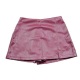 DIXIE short in ecopelle tinta unita con elastico in vita Bordeaux per Bambina RE01200G67 BORDEAUX DIXIE 