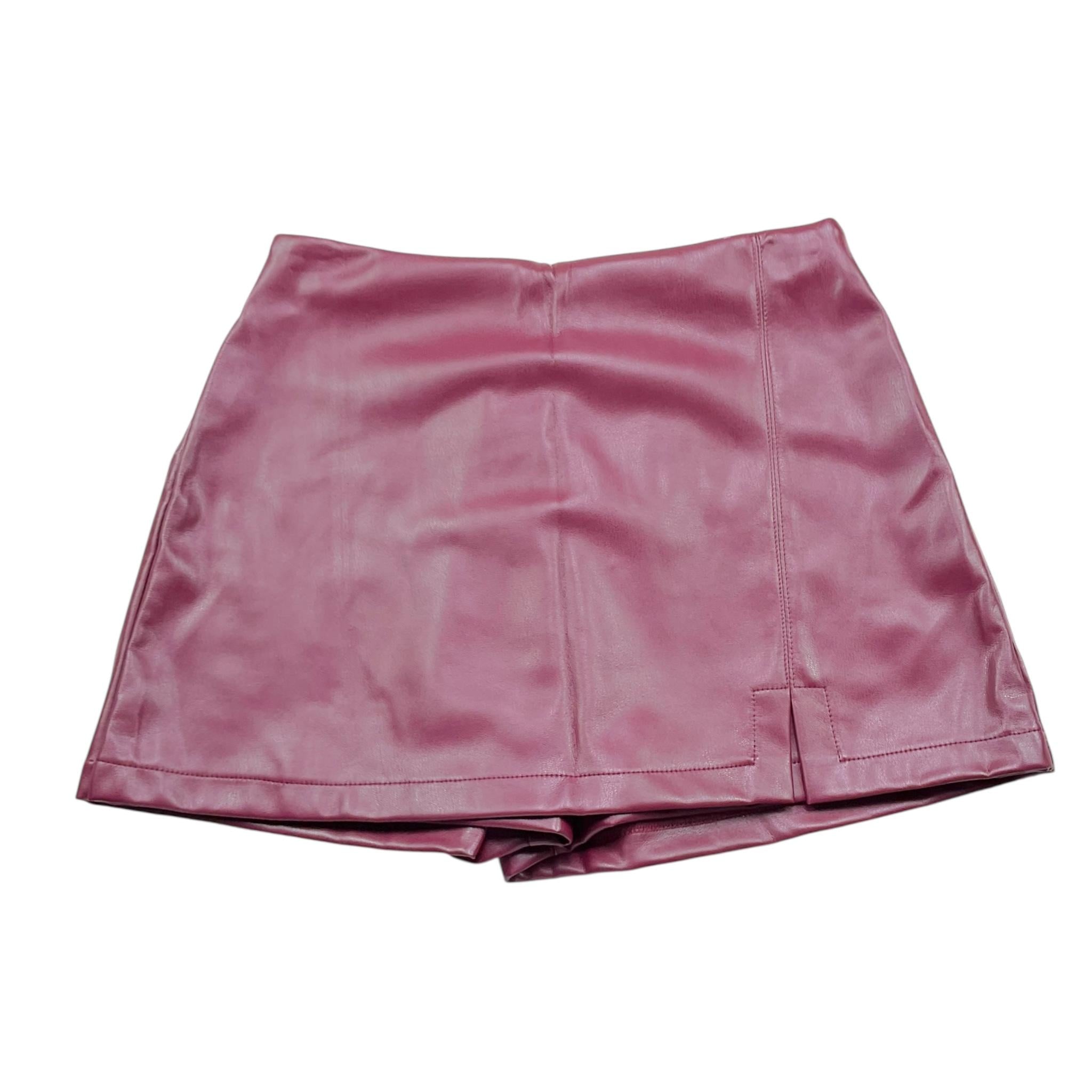 DIXIE short in ecopelle tinta unita con elastico in vita Bordeaux per Bambina RE01200G67 BORDEAUX DIXIE 