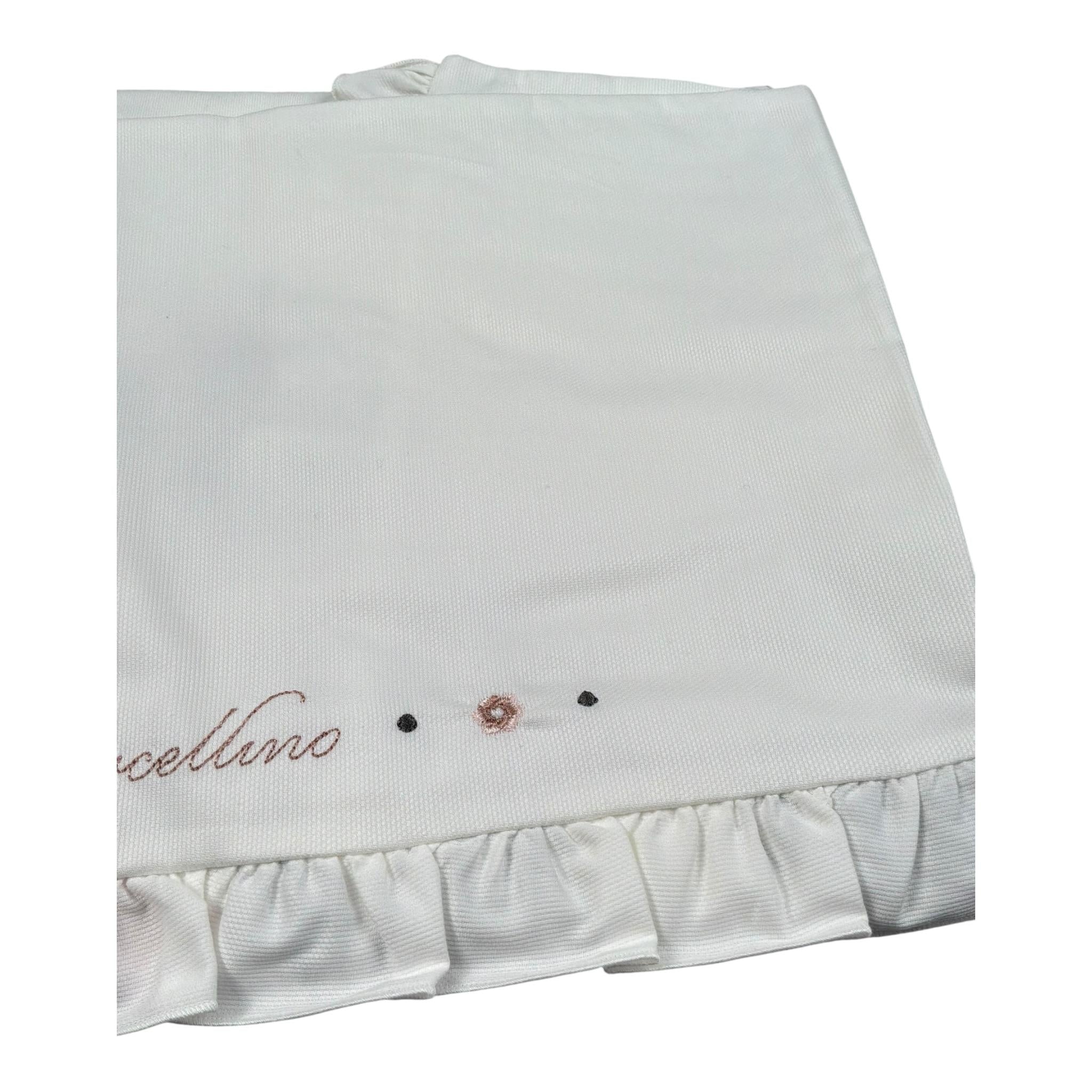 Barcellino Coperta Tinta Unita Stampa Fantasia per Neonata 106314 BIANCO BARCELLINO 