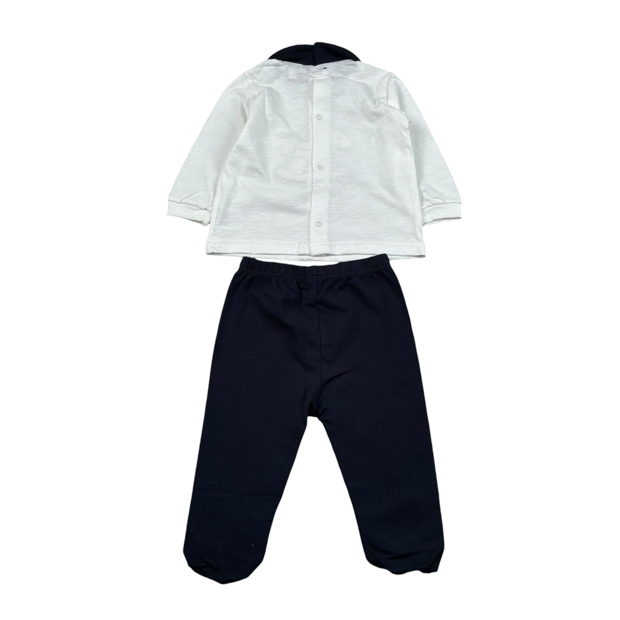 Lalalu' Completo 2 Pezzi Shirt-Ghettina per Neonato CPL6P BIANCO/BLU LALALU' 