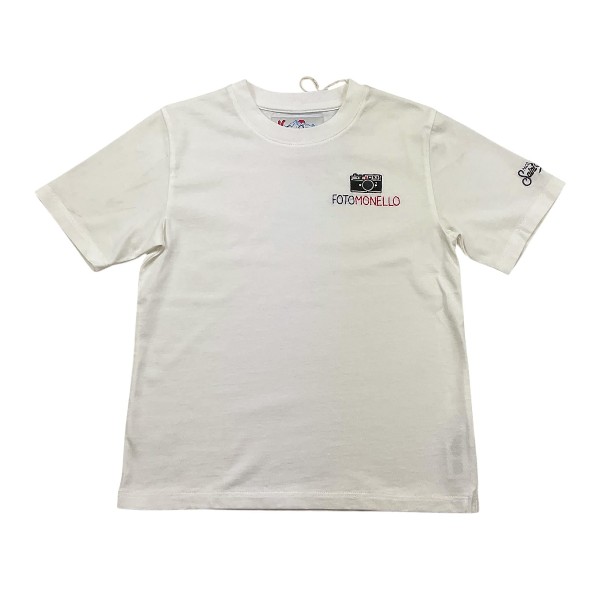 SAINT BARTH t-shirt girocollo tinta unita con stampa Bianco per Bambino FOTOMONELLO BIANCO SAINT BARTH 