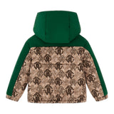 ROBERTO CAVALLI giubbino bicolore con cappuccio e stampe Beige/verde per Neonato TJT420 BEIGE/VERDE ROBERTO CAVALLI 