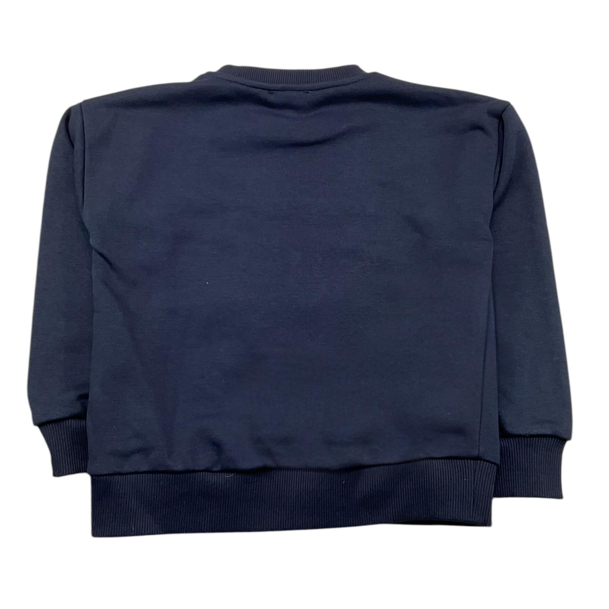 TRUSSARDI felpa chiusa girocollo tinta unita con logo Blu per Bambina TGA25050FE BLU TRUSSARDI 