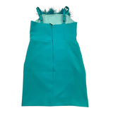 Marc Ellis Abito Bretelline Tinta Unita con Piume per Bambina JMJDR01181 AZZURRO MARC ELLIS 