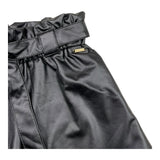 SARABANDA short tinta unita con elastico in vita in ecopelle Nero per Bambina 7307 NERO SARABANDA 
