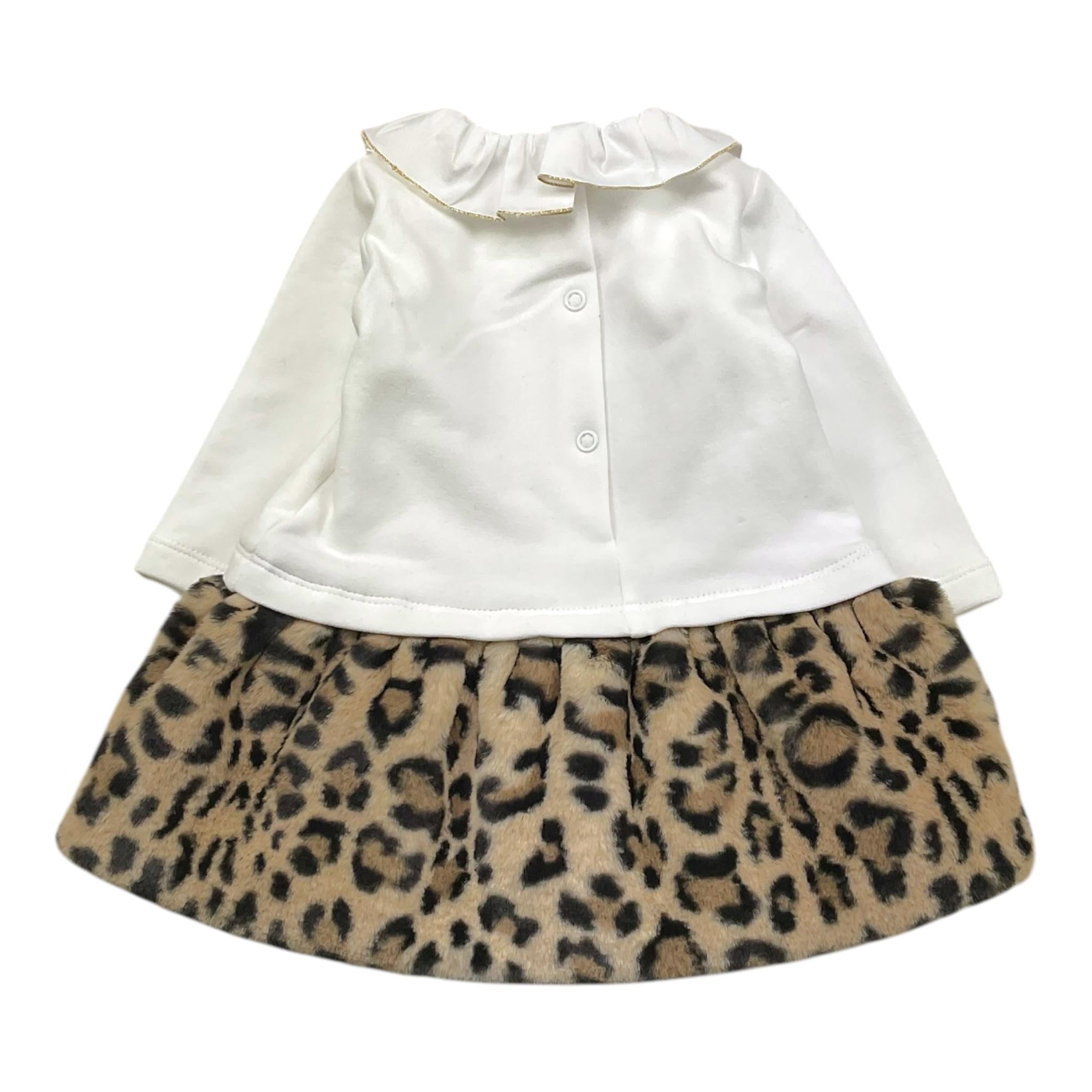 LE BEBE' abito tinta unita con fantasia maculata Bianco per Neonata LBG6025 BIANCO LE BEBE' 