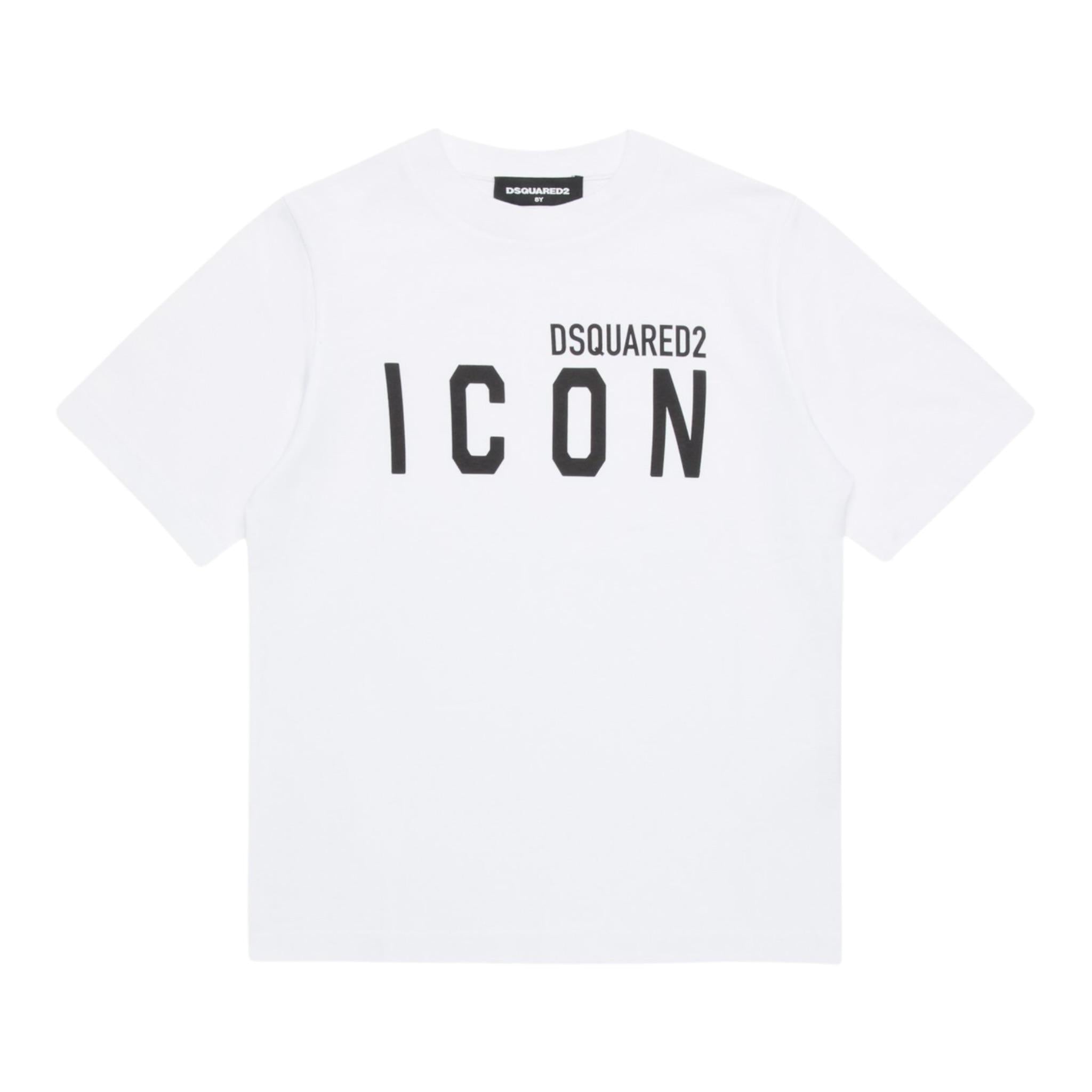 Dsquared2 T-Shirt Girocollo tinta unita con Stampa Bianco per Neonato DQ2968X BIANCO DSQUARED2 