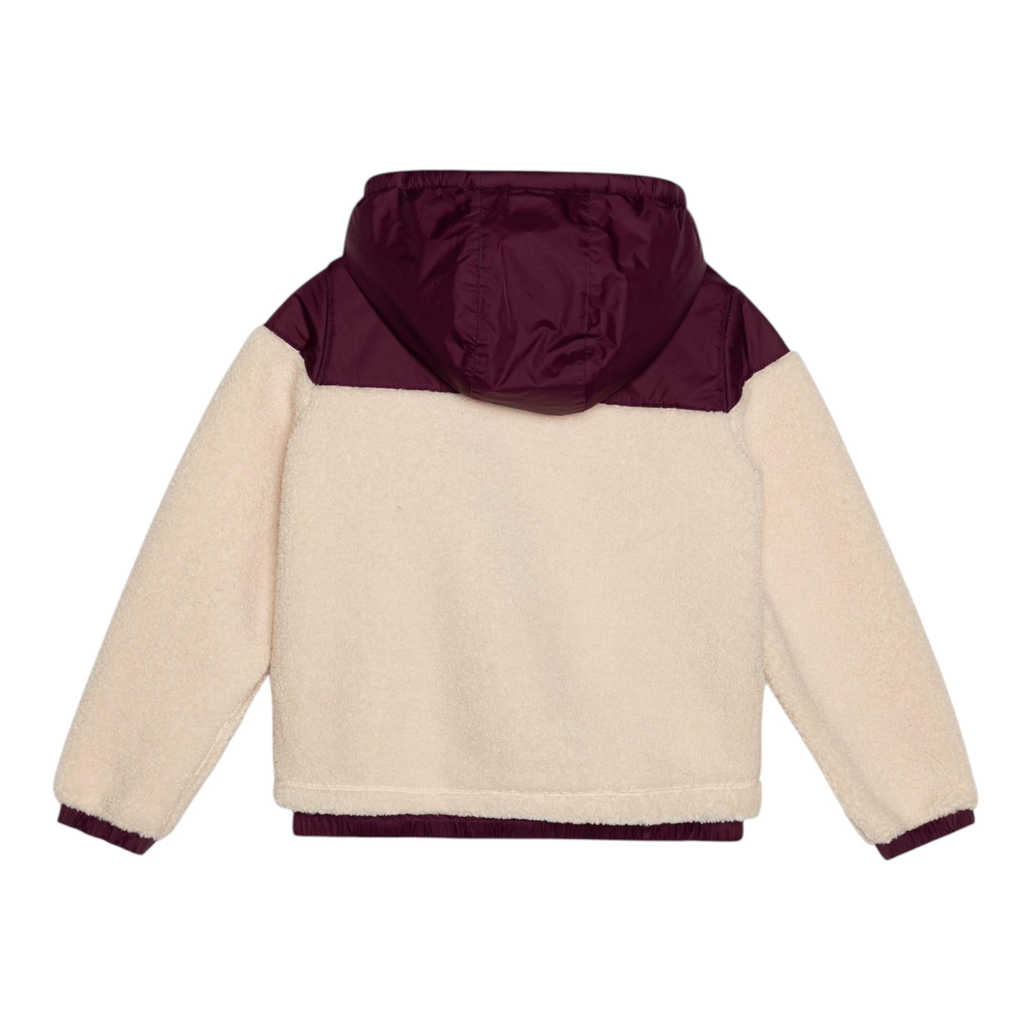K-WAY giubbino bicolore teddy con cappuccio Viola/panna per Bambina K3124LW VIOLA/PANNA K-WAY 
