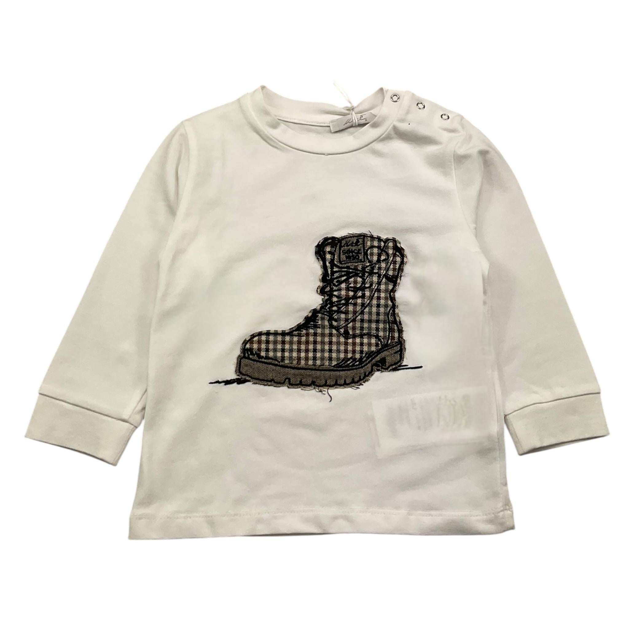 M+E' shirt girocollo tinta unita con stampa in contrasto Bianco per Neonato UEM0439X BIANCO M+E' 