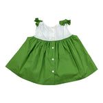 Ilfarobimbi Top Bicolore Giromanica con Fiocchi per Neonata IFB50175X VERDE ILFAROBIMBI 