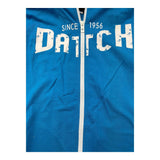 Datch Cobalt Logo Einfarbiger Kapuzenpullover mit Reißverschluss für Jungen