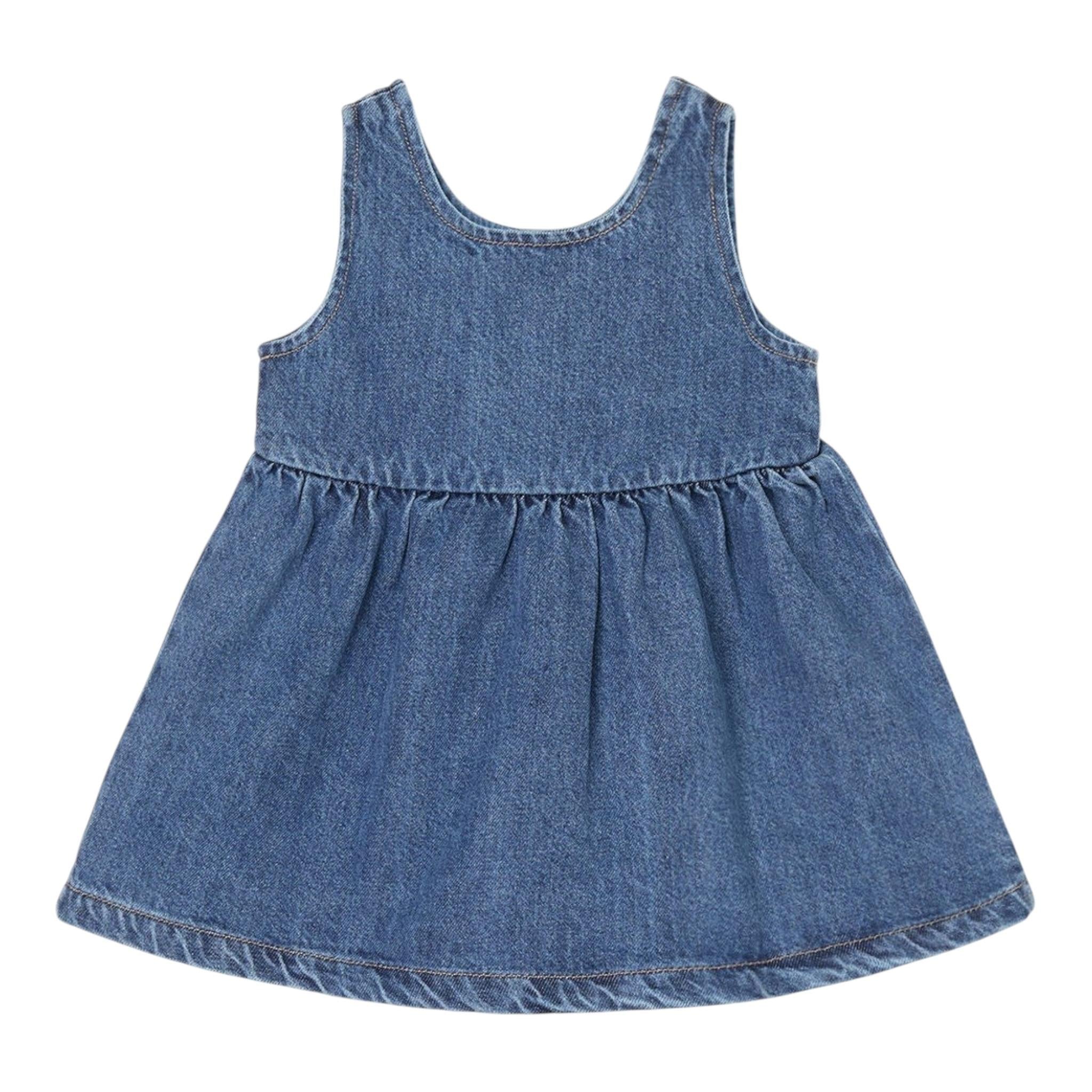 PLAY UP abito in denim tinta unita con bottoni Azzurro per Neonata PA022AP11457 AZZURRO PLAY UP 