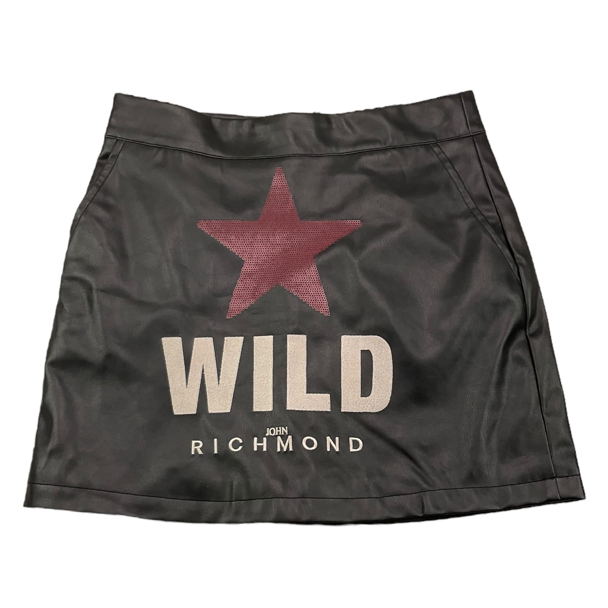 JOHN RICHMOND gonna in ecopelle tinta unita con stampa stella Nero per Bambina RGA24018GO NERO JOHN RICHMOND 