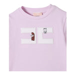 Elisabetta Franchi T-Shirt Girocollo Tinta Unita con Logo per Bambina EGTS090 LILLA ELISABETTA FRANCHI 