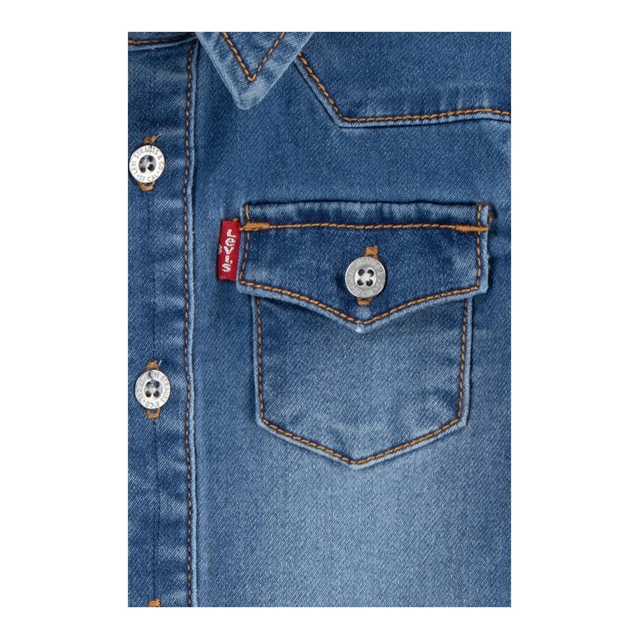 Levi'S Camicia In Denim Tinta Unita per Neonato 6EM335 BLU LEVI'S 