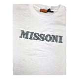 Missoni – Einfarbiges T-Shirt mit Rundhalsausschnitt und weißem Logo-Print für Mädchen