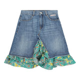 Marni Einfarbiger Jeansrock mit kontrastierendem Besatz Blau für Mädchen