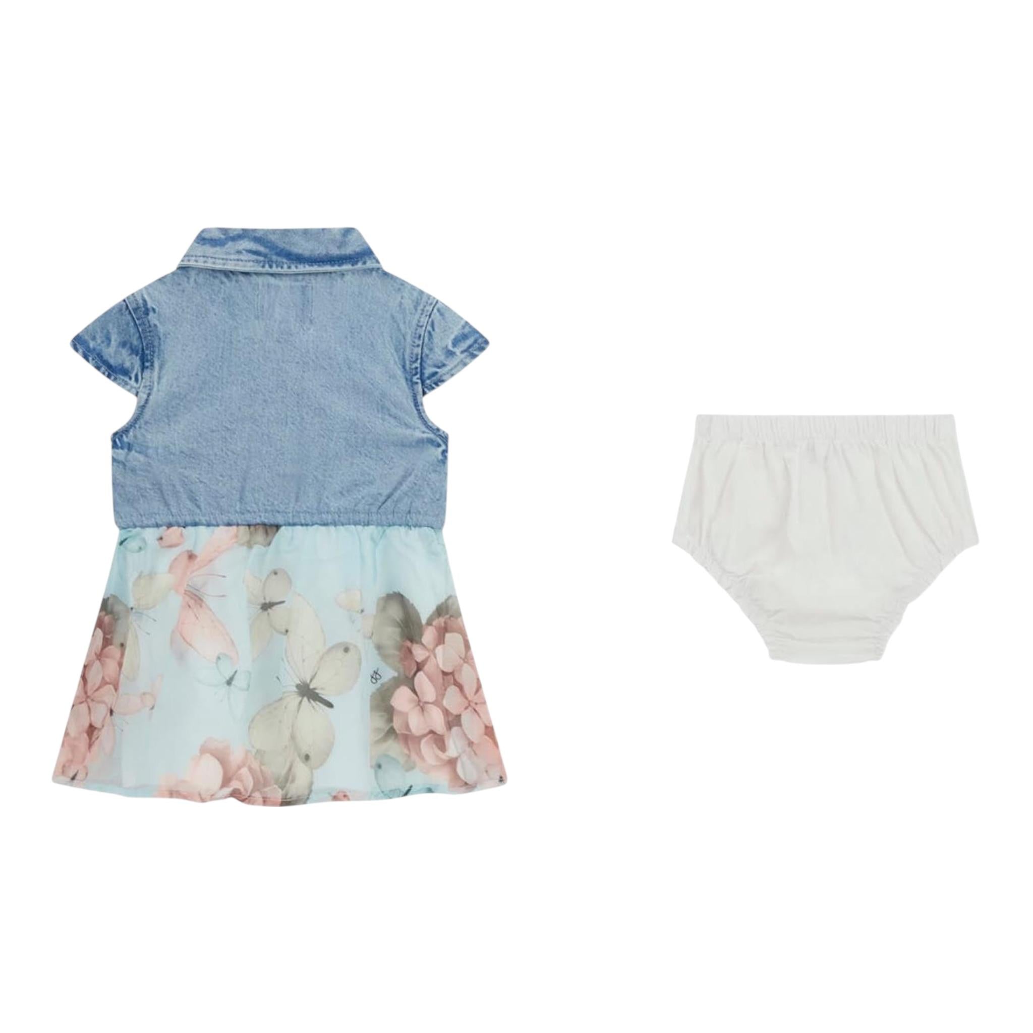Guess Abito Mezza Manica Stampa Fantasia-Coulotte per Neonata A5RK18D4EU0 BLU GUESS 
