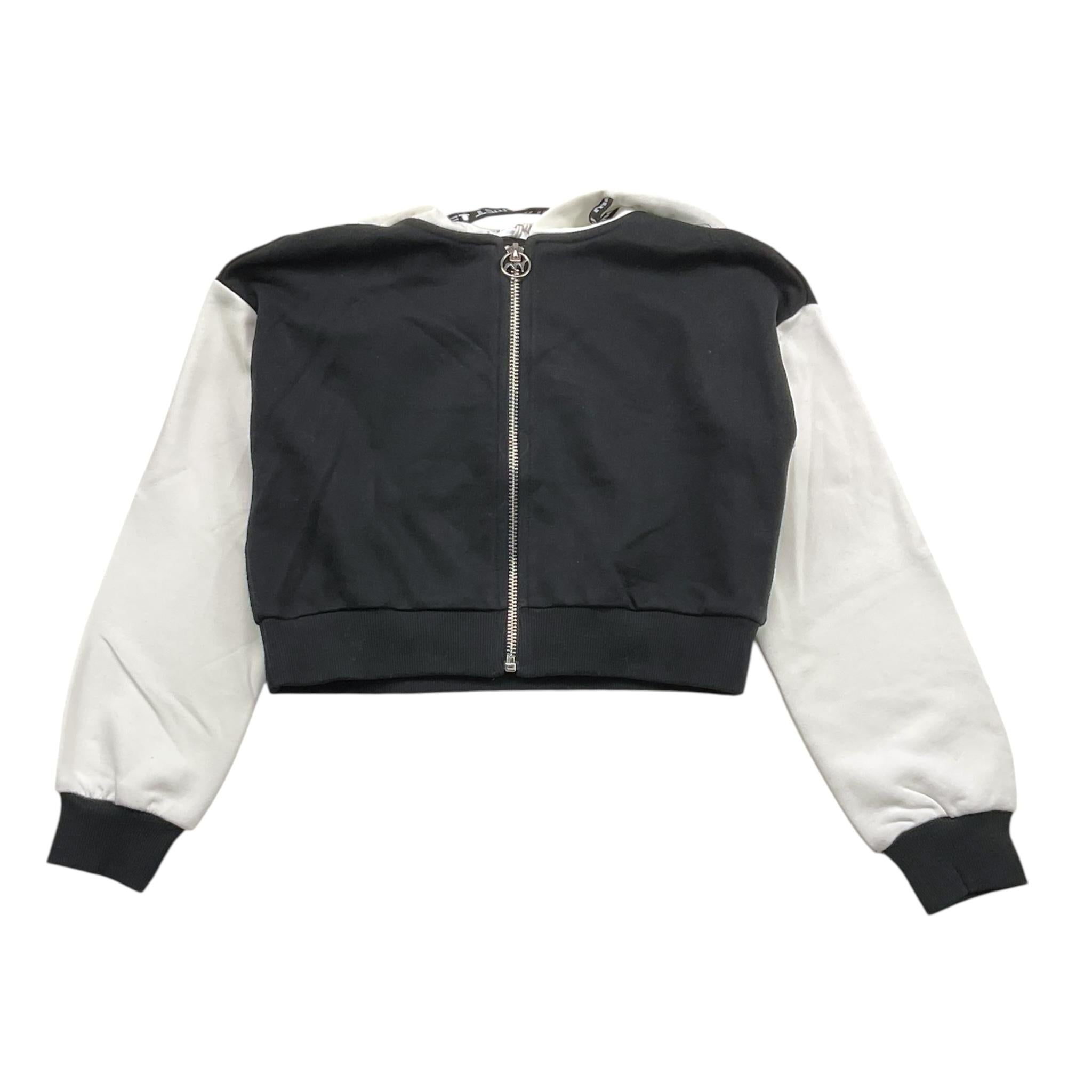 MET felpa girocollo tinta unita con stampa e zip Nero per Bambina ME591 NERO MET 