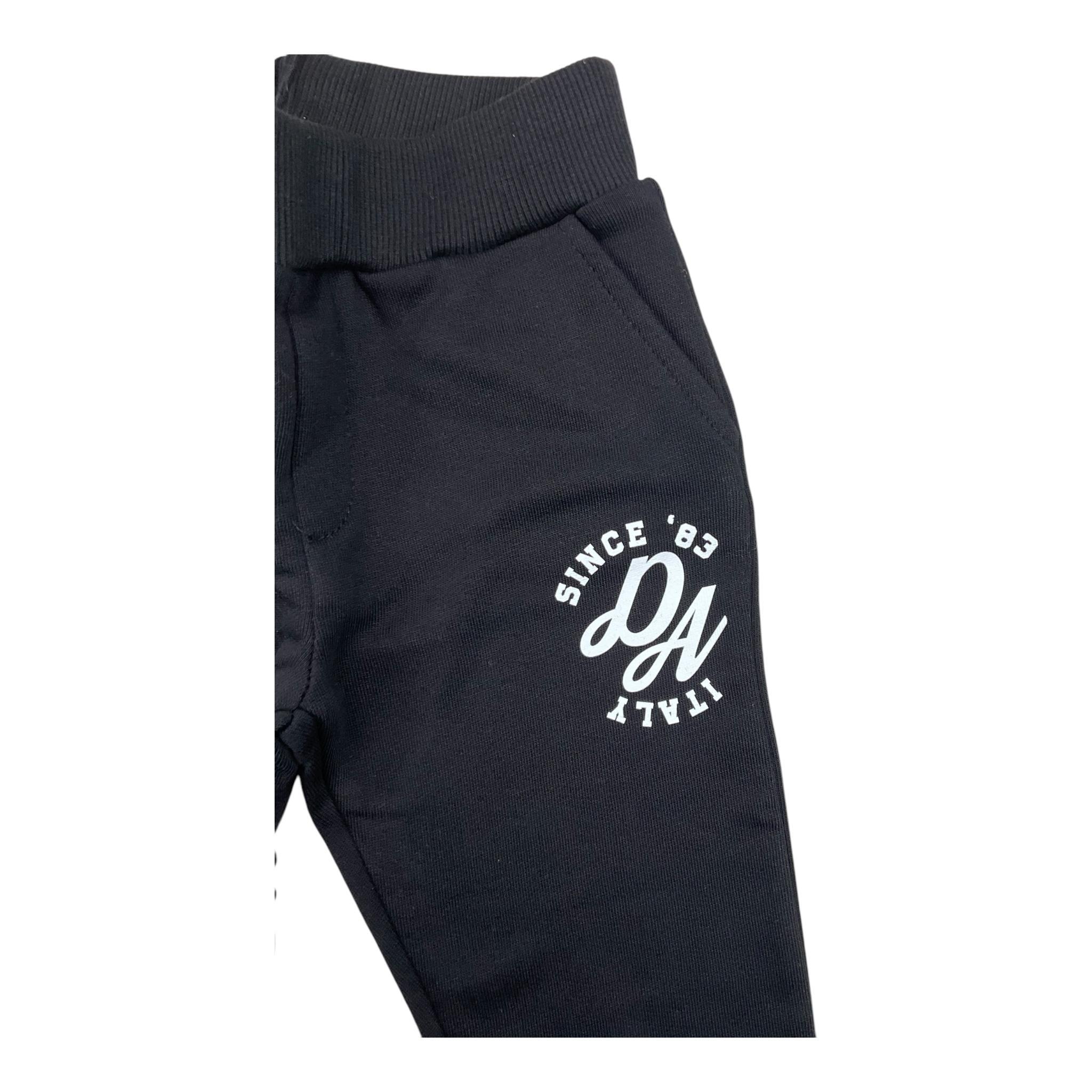 DANIELE ALESSANDRINI pantalone tinta unita con stampa Nero per Neonato 1291T0008333 NERO DANIELE ALESSANDRINI 