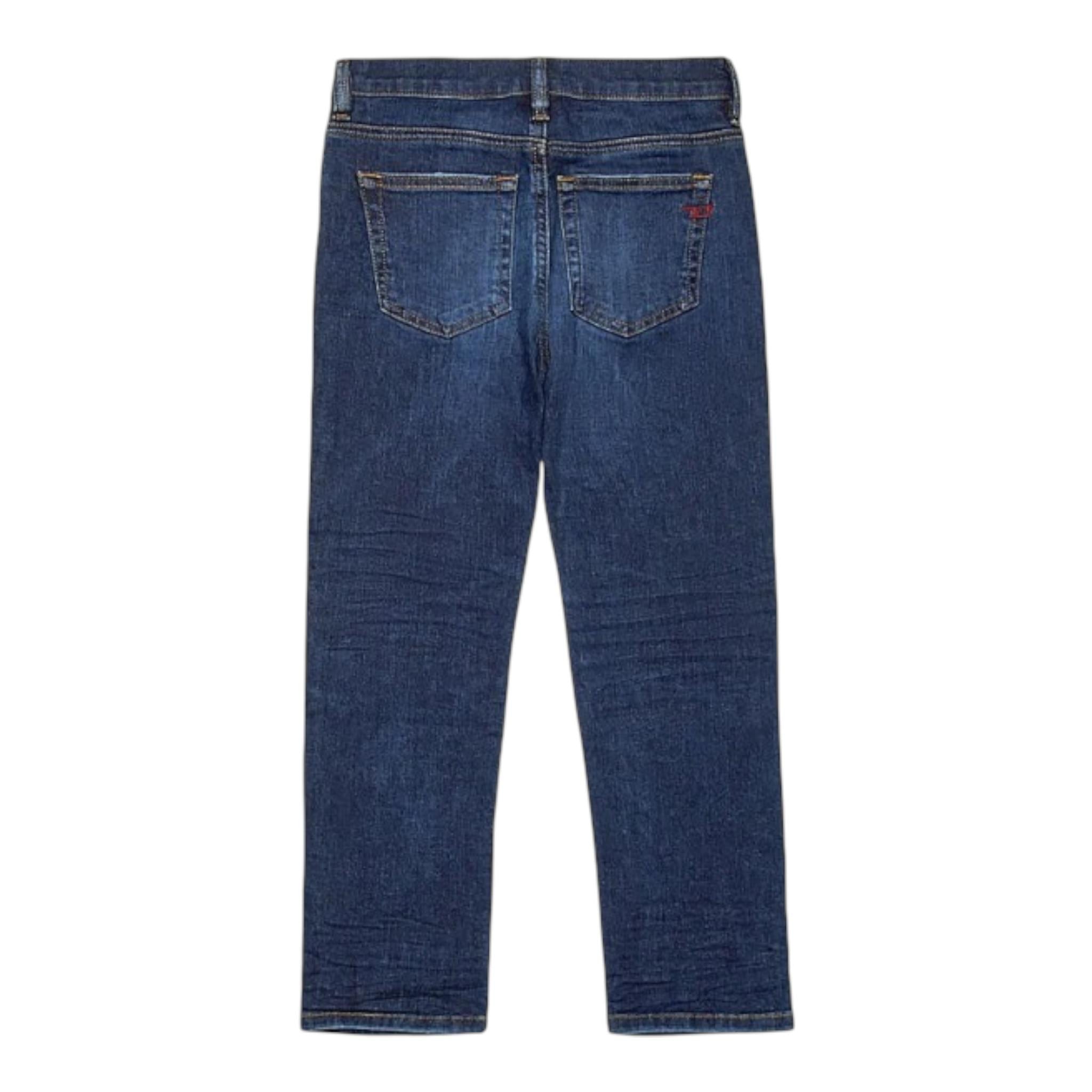 Diesel Jeans tinta unita con Girovita Regolabile Blu per Bambino J00809XX BLU DIESEL 