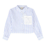 Twinset Camicia Tinta Unita con Fantasia A Righe per Bambina 251GJ2472X BIANCO/AZZURRO TWINSET 