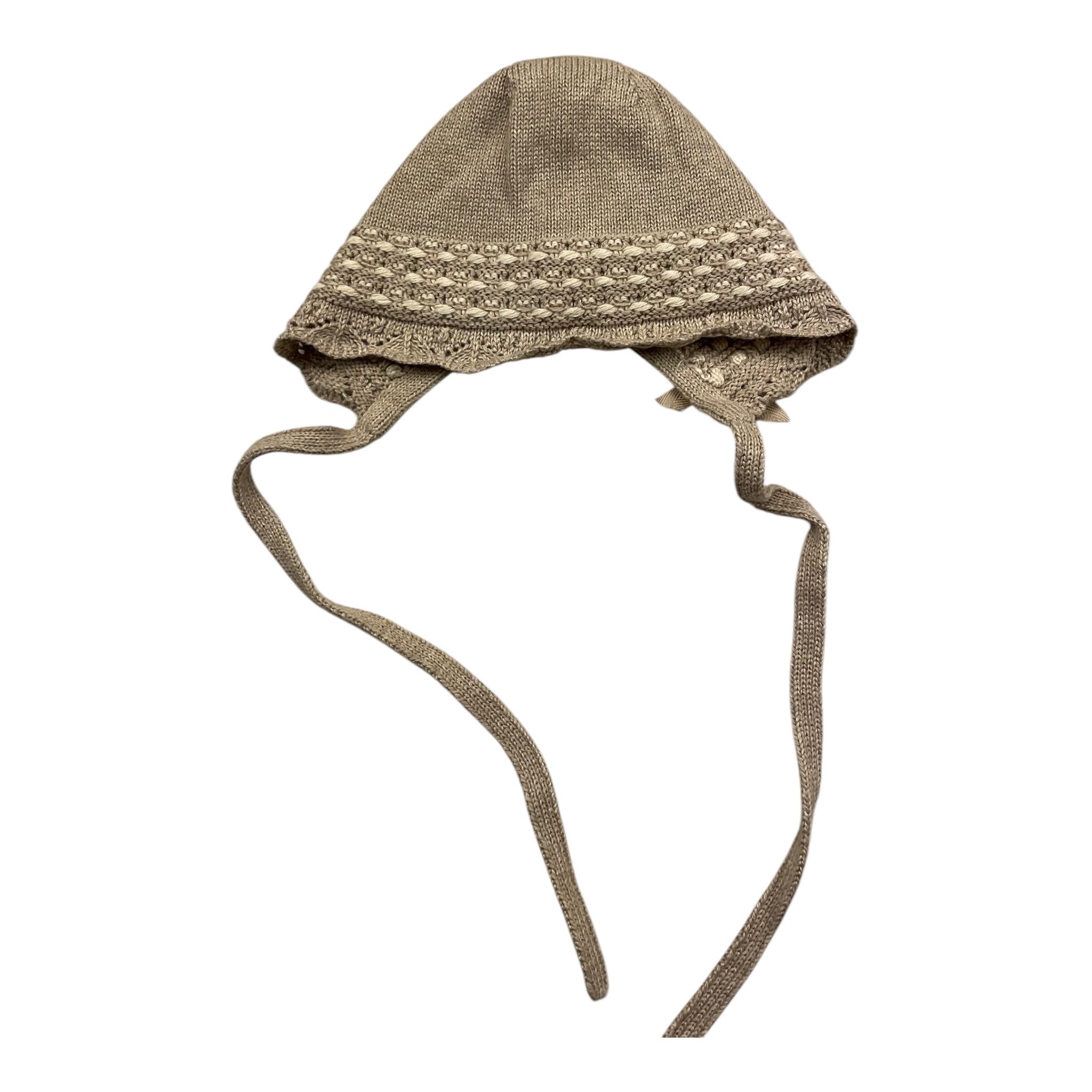 PAZ RODRIGUEZ cappello tinta unita con ricami Fango per Neonata EOEMM FANGO PAZ RODRIGUEZ 