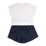 Karl Lagerfeld 2-teiliges Set T-Shirt-Shorts zweifarbig weiß/blau für Baby-Mädchen