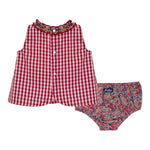 Saint Barth Completo 2 Pezzi Camicia-Coulotte Bicolore per Neonata ABB00022 ROSSO SAINT BARTH 