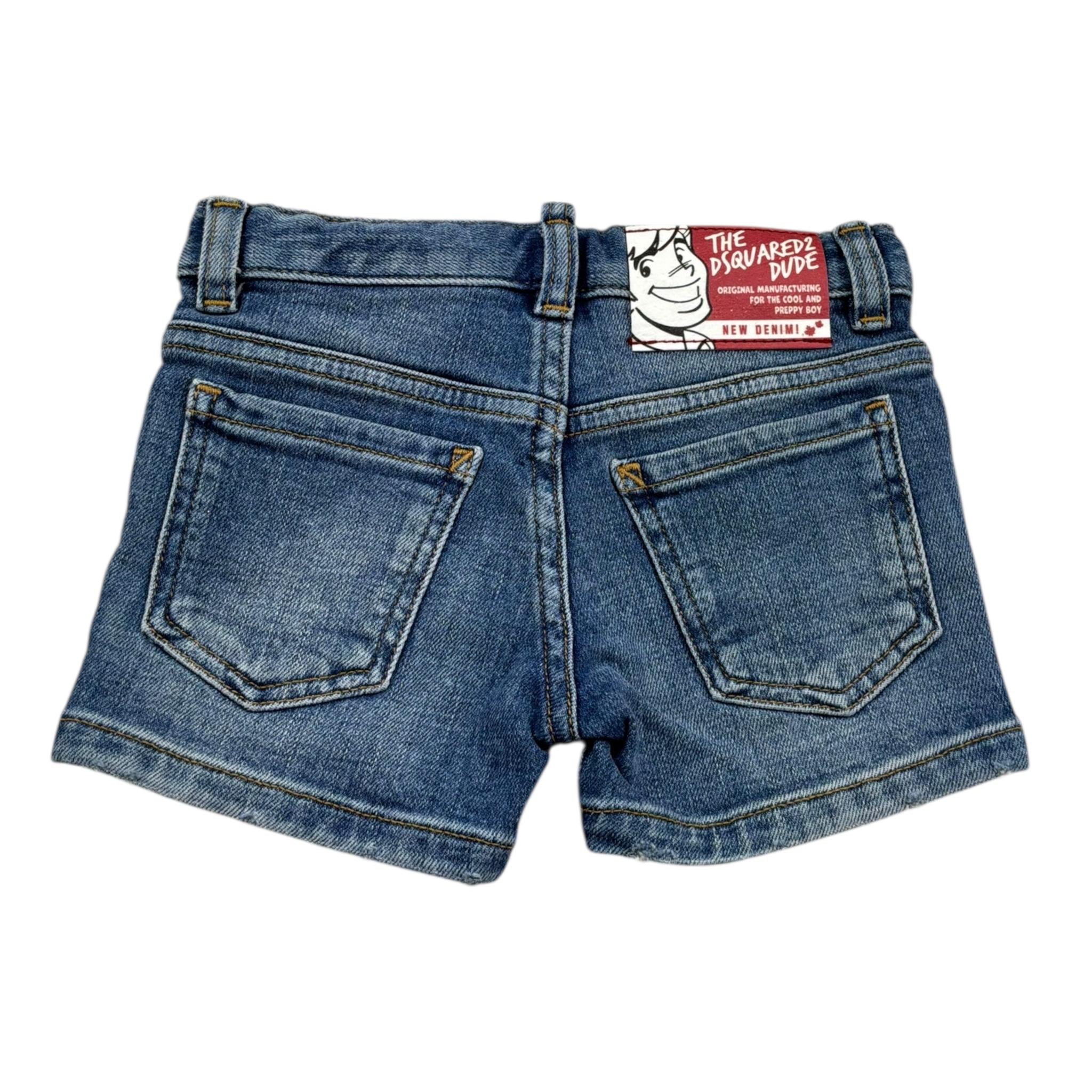 Dsquared2 Bermuda Tinta Unita In Denim per Bambino DQ00WG BLU DSQUARED2 