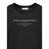 Philosophy T-Shirt Girocollo Tinta Unita con Stampa per Bambina I1E605XXX NERO PHILOSOPHY 