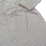 Barcellino Tutina Tinta Unita con Fantasia A Righe per Neonata 120901 ROSA BARCELLINO 