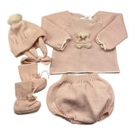 MAC ILUSIO'N completi 4 pezzi maglia-culotte-cappello-babbucce tinta unita Rosa per Neonata 9428 ROSA MAC ILUSIO'N 