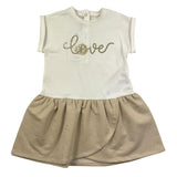 Chicco Halbarmkleid mit Kontrastrock Weiß/Beige für Neugeborene