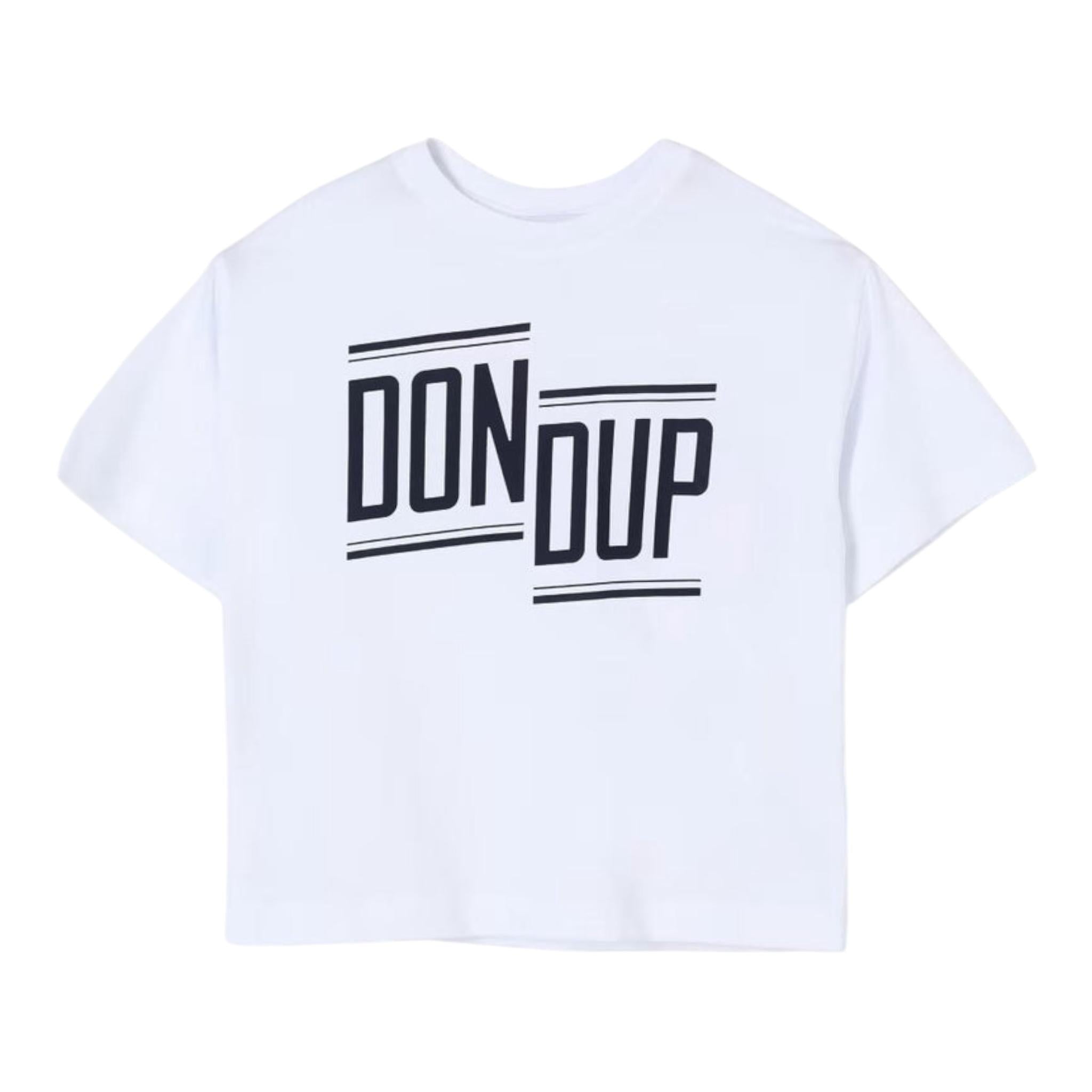 Dondup T-Shirt Girocollo Tinta Unita con Stampa per Neonata DMTS042XN BIANCO DONDUP 