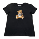 MOSCHINO t-shirt tinta unita girocollo con stampa Nero per Bambina HCM06K NERO MOSCHINO 