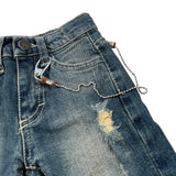 Never Too Jeans tinta unita con Strappi Blu per Neonato NT1365N BLU NEVER TOO 